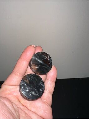 35 mm Black Marbled Resin Plugs -